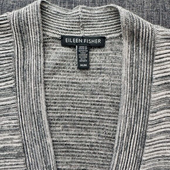 Eileen Fisher Maple Oat Tencel Organic Cotton Notch Collar Cardigan  Size M - Picture 10 of 12